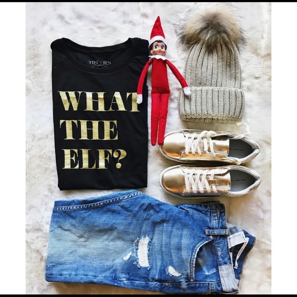 What the Elf? Christmas Holiday Tee - Picture 2 of 5